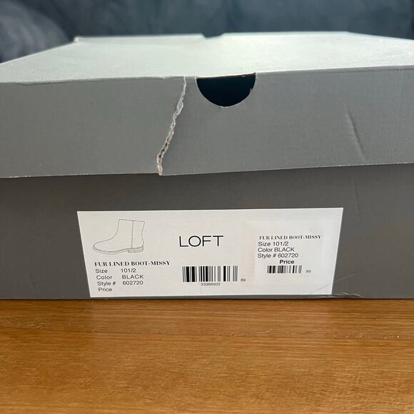 LOFT Fur-Lined Black Missy Ankle Boots Size 10.5 New with Box - Picture 9 of 9